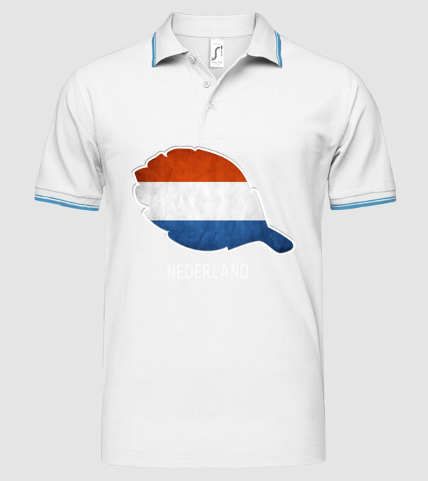 Steag olandez model alb pe tricou