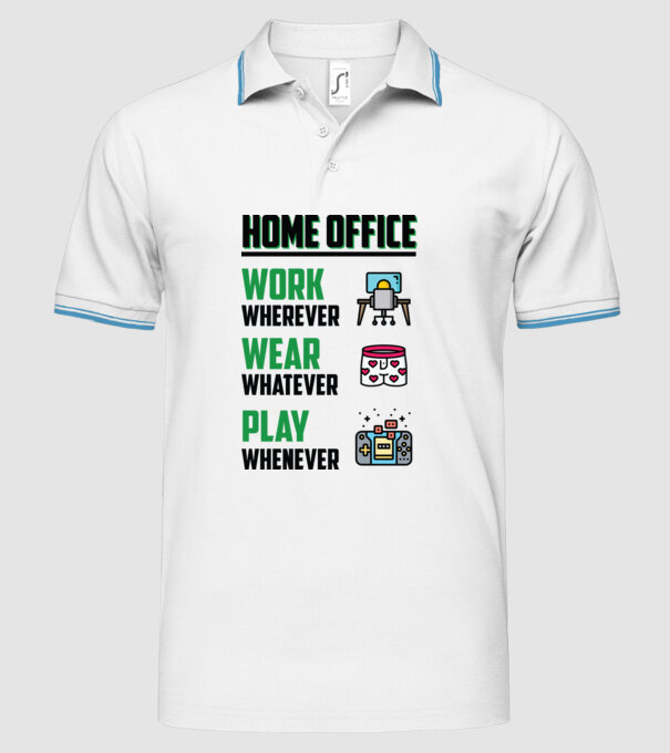 Home office model alb pe tricou