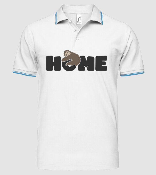 Home Sloth model alb pe tricou