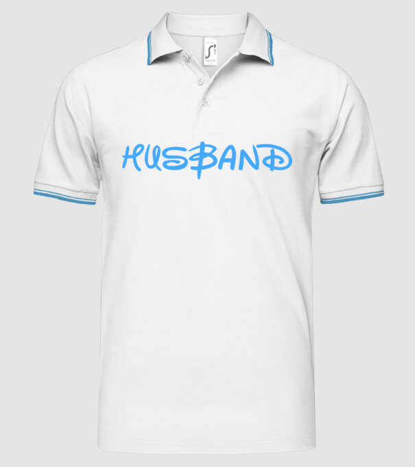 Husband model alb pe tricou