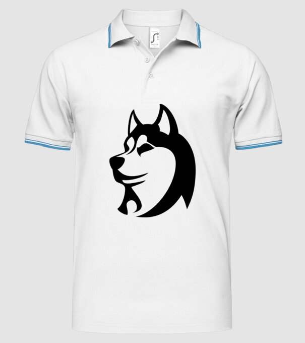 Husky model alb pe tricou