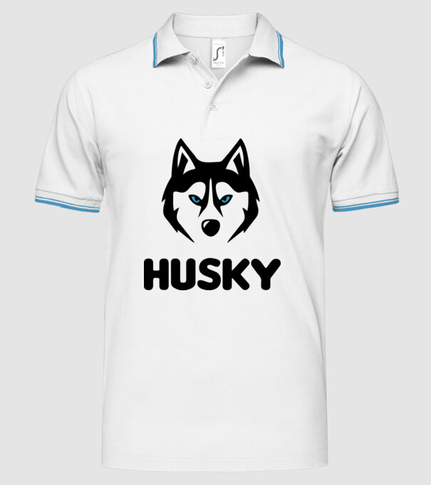 Husky băiat model alb pe tricou