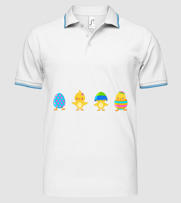Paște numai pui model alb pe tricou