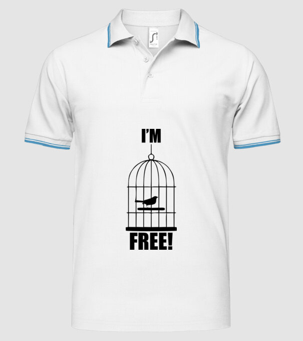 'I''m free' model alb pe tricou