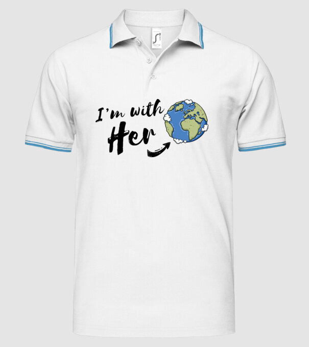 'i''m with her' model alb pe tricou