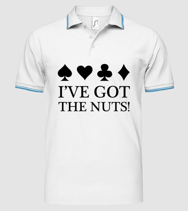 'I''ve got the nuts' model alb pe tricou