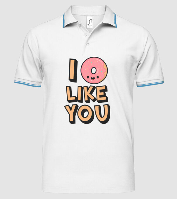 I donut like you model alb pe tricou