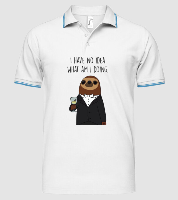 I have no idea sloth model alb pe tricou