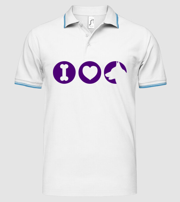 I Love model alb pe tricou