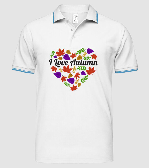I love autumn model alb pe tricou