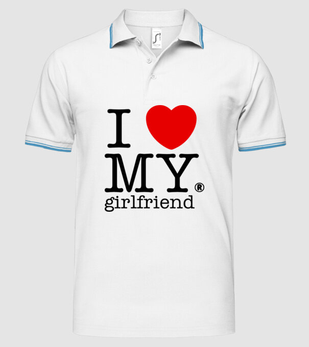 I love my Girlfriend model alb pe tricou