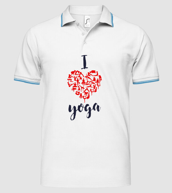 I love yoga model alb pe tricou