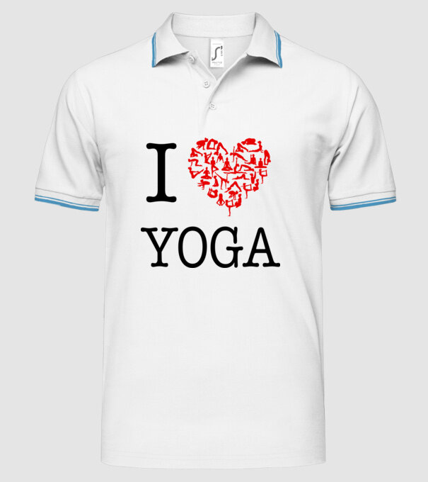I LOVE YOGA model alb pe tricou