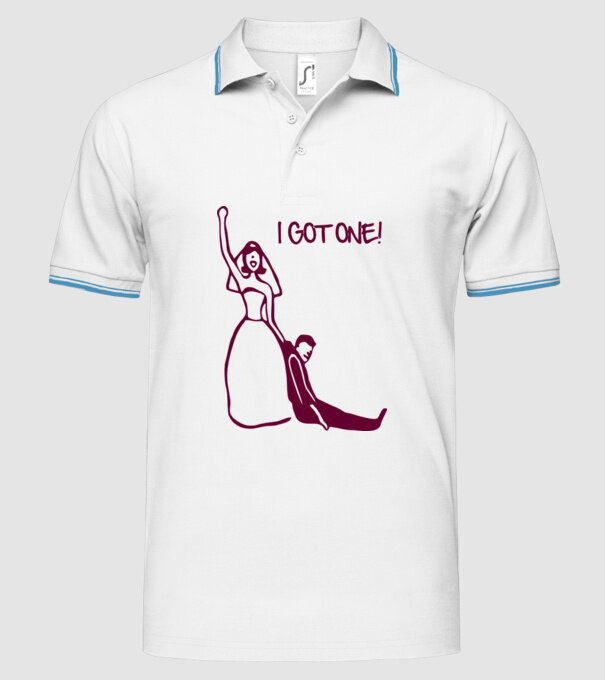 i got one model alb pe tricou