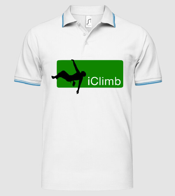 iClimb model alb pe tricou