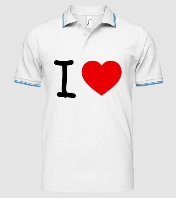 ilove model alb pe tricou