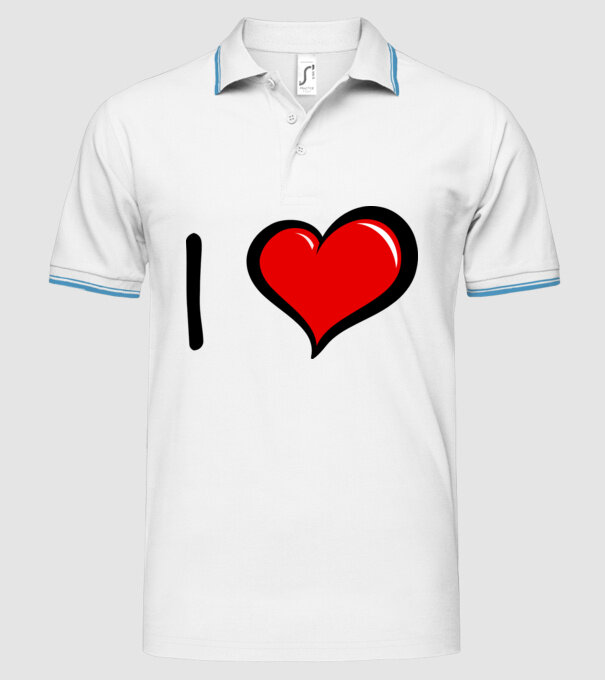 ilove model alb pe tricou