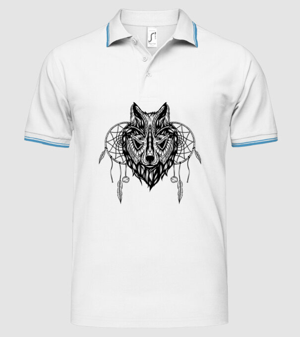 lup indian model alb pe tricou