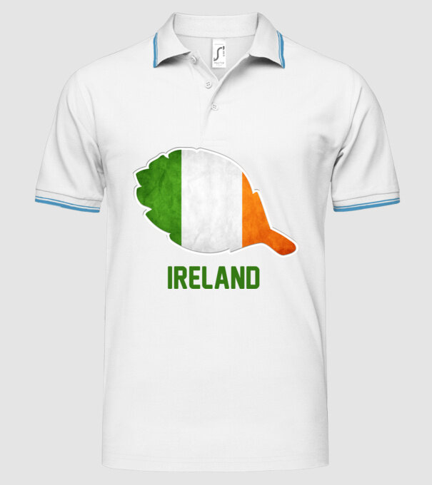 Steag irlandez model alb pe tricou