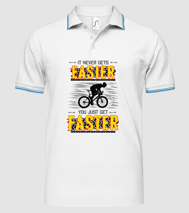 it never gets easier model alb pe tricou