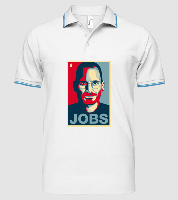 Jobs pop art model alb pe tricou