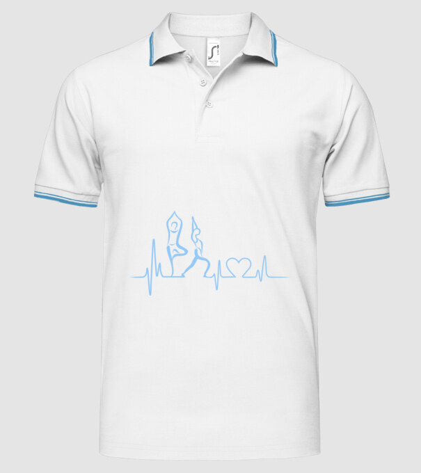 Inimă Yoga model alb pe tricou