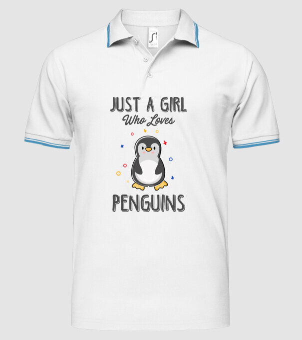 Just a girl who loves Penguins model alb pe tricou