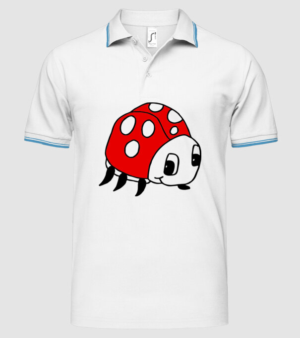 Buburuză model alb pe tricou