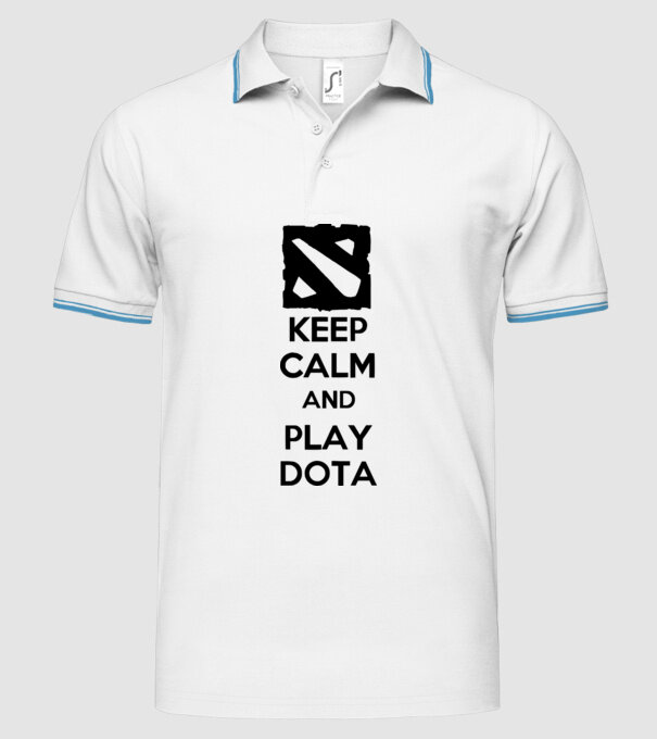keep calm play dota model alb pe tricou