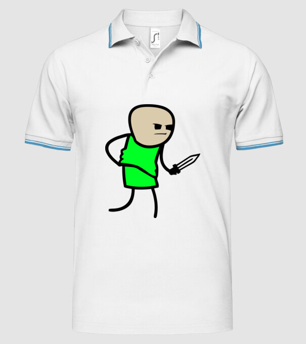 Cuțit model alb pe tricou