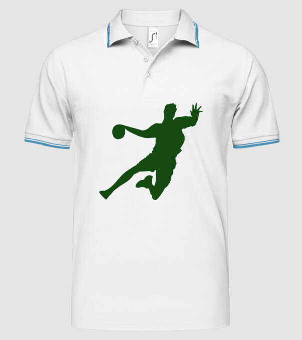 Voleibalist model alb pe tricou