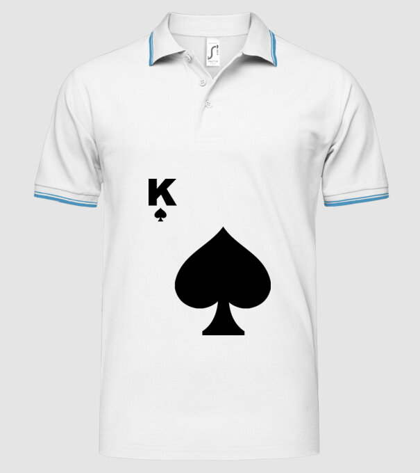 Rege model alb pe tricou