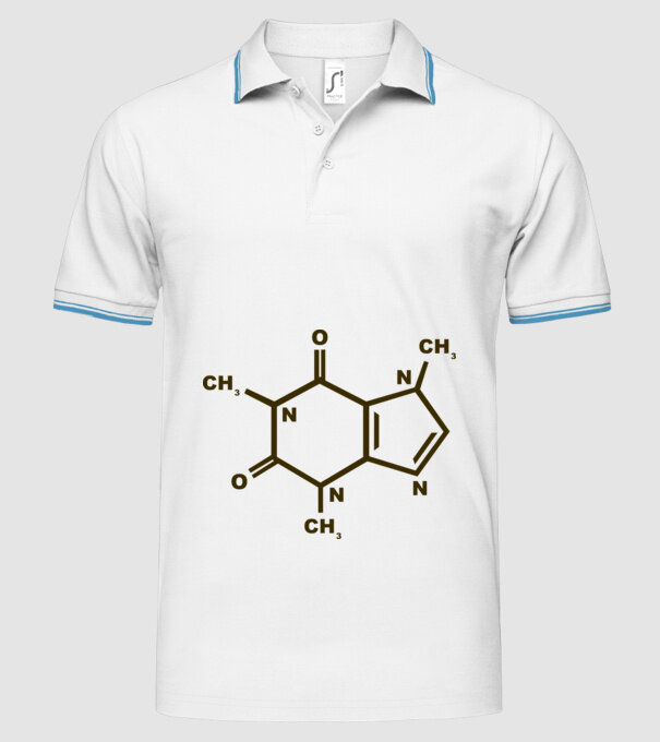 Coffeine model alb pe tricou
