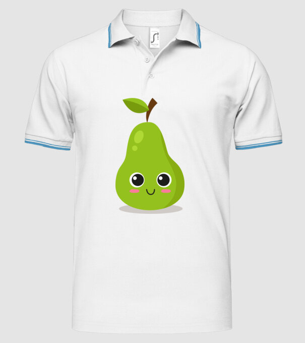 Pere model alb pe tricou