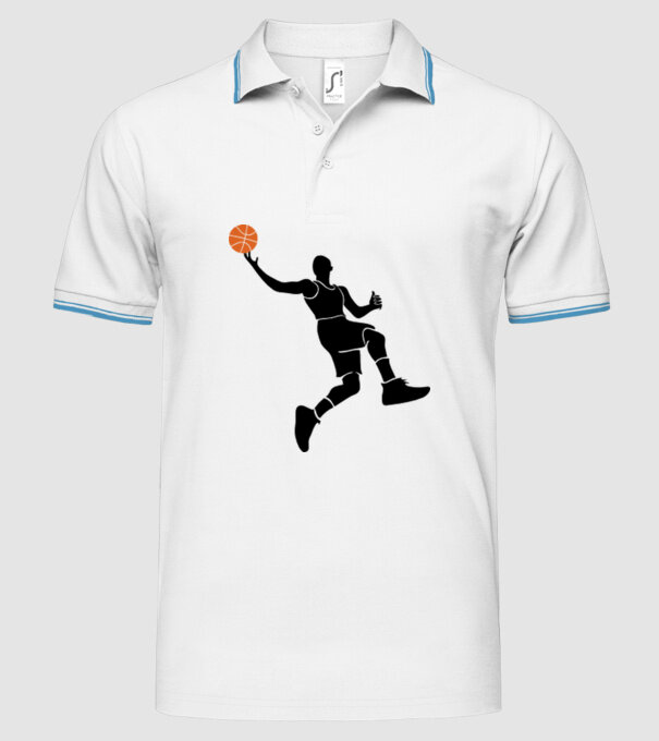 Baschet model alb pe tricou
