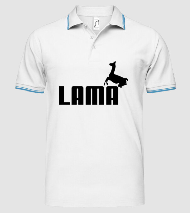 Lama puma model alb pe tricou