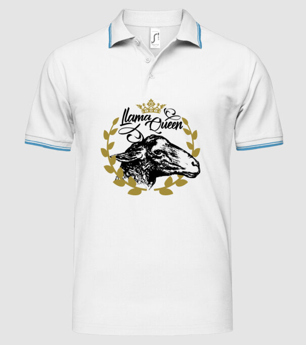 Lama Queen model alb pe tricou