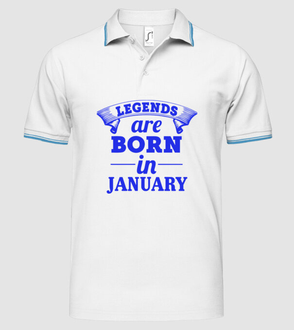 Legends are born in January model alb pe tricou