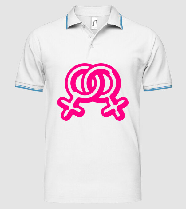 Lesbiene model alb pe tricou