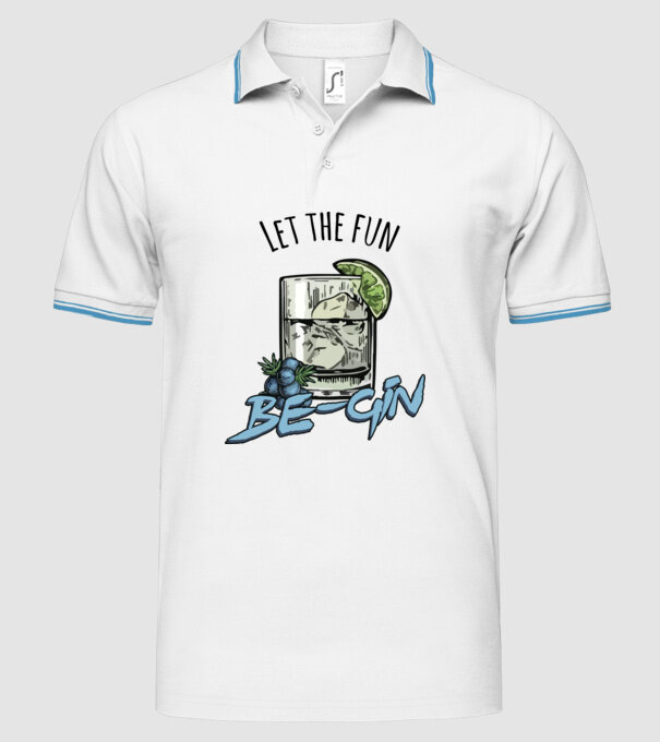 Let the fun be gin model alb pe tricou