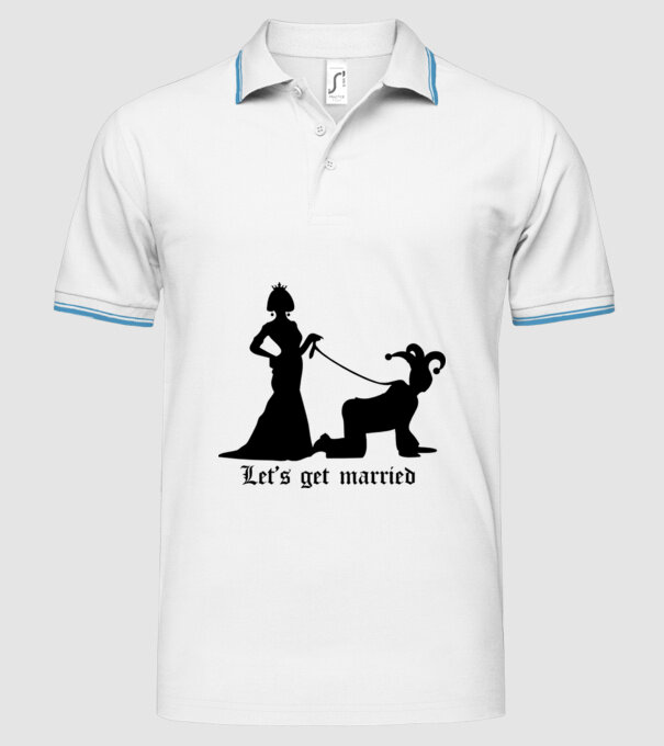 Lets get married model alb pe tricou