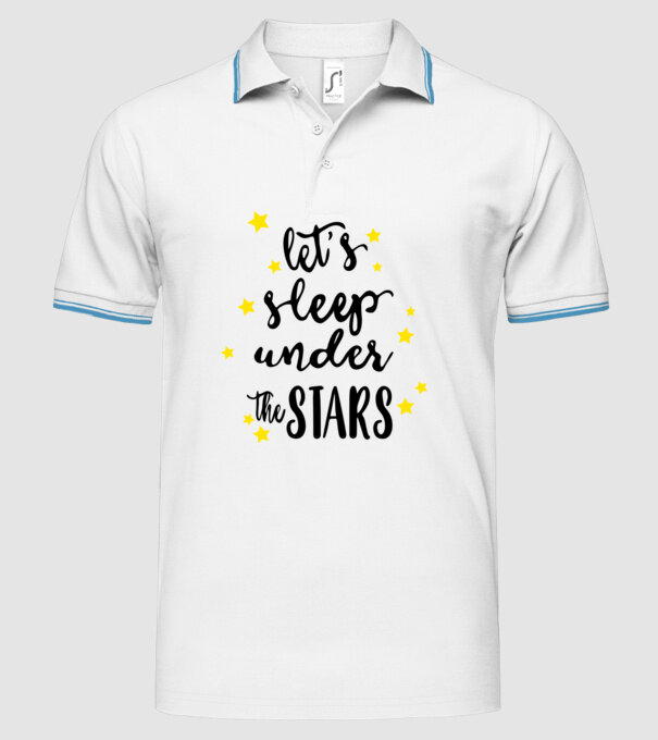 Lets sleep under the stars model alb pe tricou