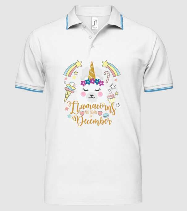 Llamacorns are born in December model alb pe tricou