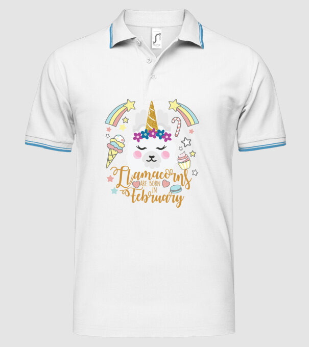Llamacorns are born in February model alb pe tricou