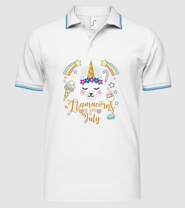 Llamacorns are born in July model alb pe tricou