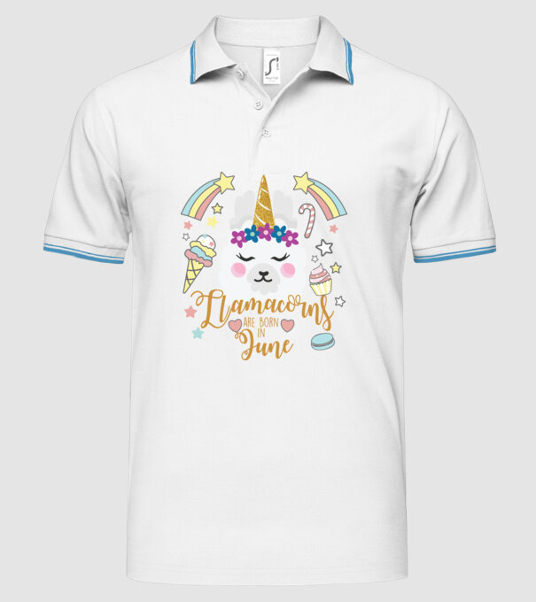 Llamacorns are born in June model alb pe tricou