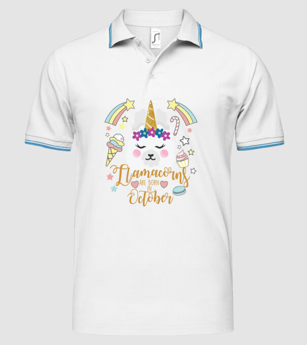 Llamacorns are born in October model alb pe tricou