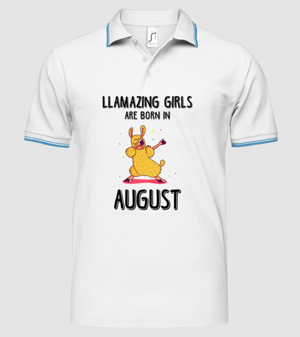 Llamazing girls are born in august black model alb pe tricou