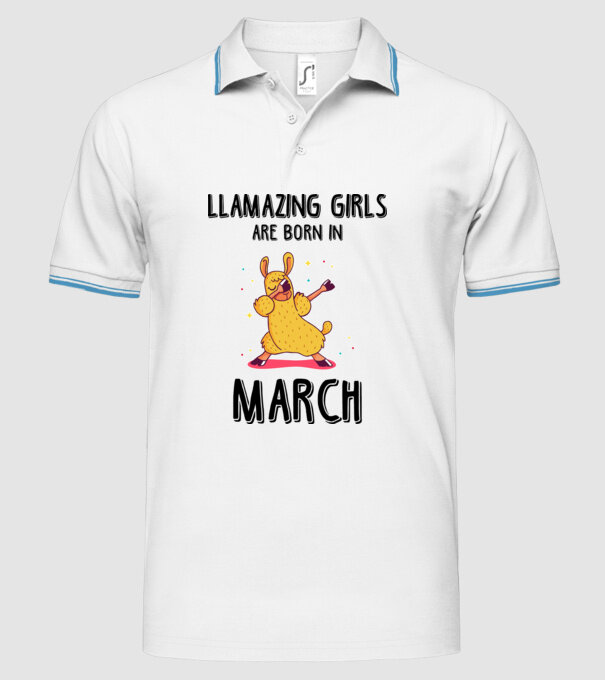 llamazing girls are born in march black model alb pe tricou