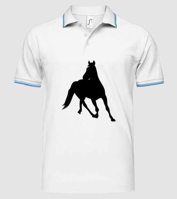 cal model alb pe tricou